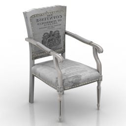 Antique Armchair Grey Color 3d model