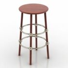 Round Bar Chair Red Color