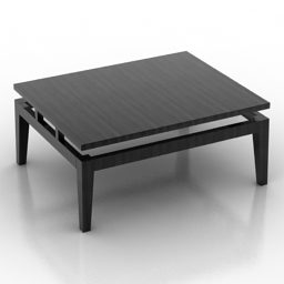 Neliönmuotoinen sohvapöytä mustaksi maalattu 3d-malli