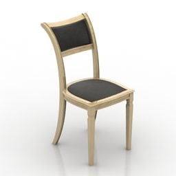 Chaise de salle à manger en bois simple modèle 3D