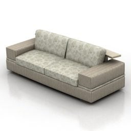 Szara sofa z podwójnym siedziskiem Model 3D