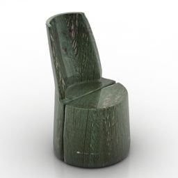 Krzesło z drewna Model 3D