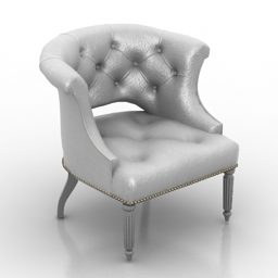Fotel z szarą tapicerką Model 3D