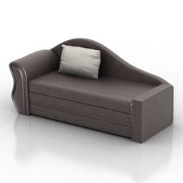 3д модель коричневого тканевого дивана для отдыха