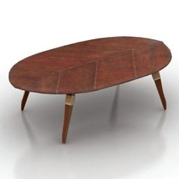 Elegancki owalny drewniany stół Model 3D