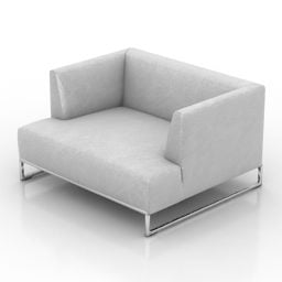 Modelo 3D de sofá de tecido cinza estilo moderno