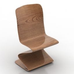 Stylizovaná modernistická překližková židle 3D model