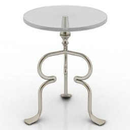 طاولة زجاجية مستديرة موديل ميلينيو ثلاثية الأبعاد