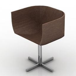 沙龙扶手椅棕色皮革3d模型