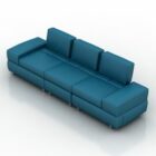 Modern Blue Leather Sofa