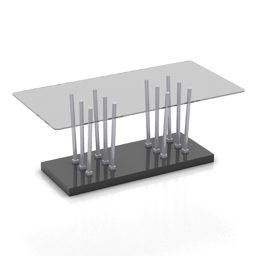 3д модель прямоугольного стеклянного стола Модернизм