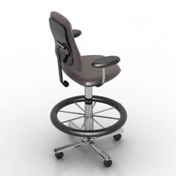 Wheels Armchair Industrial Style 3d model