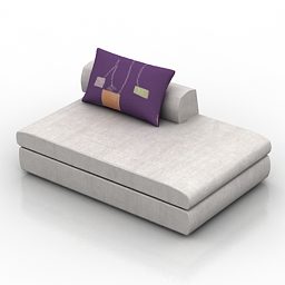 Loungesoffa med kudde 3d-modell
