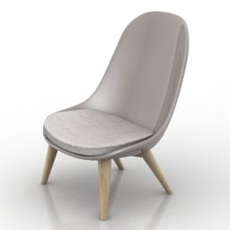 כסא חלק דגם תלת מימד בסגנון מודרני