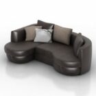 茶色の革のソファ枕