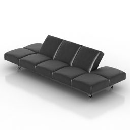 现代沙发威特曼黑色V1 3d模型