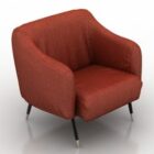 ベルベットの赤いソファのアームチェア