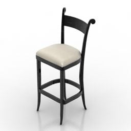 كرسي بار خشبي ريترو نموذج ثلاثي الأبعاد