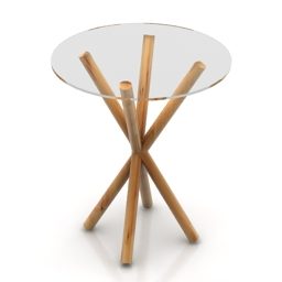Okrągły szklany stół Modernizm Model 3D