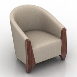Curved Back Armchair 3d model