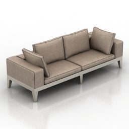 Leather Loveseat Sofa Manhattan 3d model