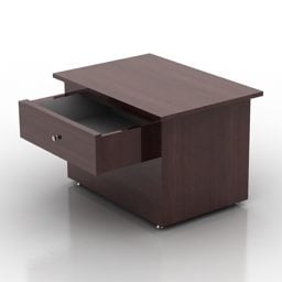 Tummanruskea Pöytä 3D-malli