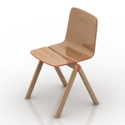 Мінімалістичний дерев'яний стілець 3d модель