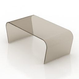 Modernismo de mesa de vidro curvo Modelo 3D
