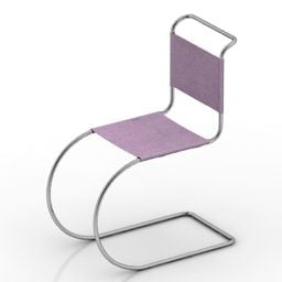 Modello 3d a forma curva di sedia semplice