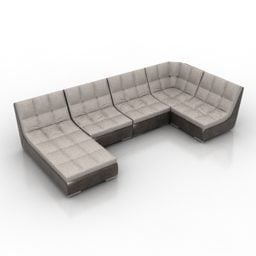 3д модель углового секционного современного дивана