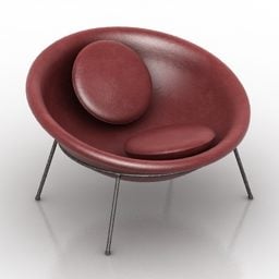 Circular Armchair Lina Leather 3d model