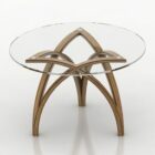 Round Glass Table With Wood Legs