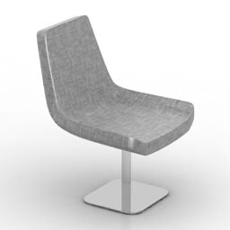 Modern Gri Sandalye Tek Ayaklı 3D model