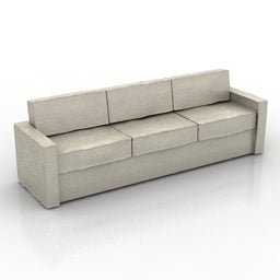 Sofá gris moderno de tres plazas modelo 3d