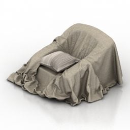 Bag Armchair With Cloth Covered 3d model