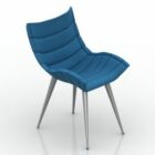 Modern Armchair Blue Fabric