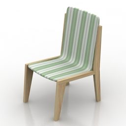 户外椅子带条形图案3d模型