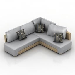 Кутовий диван сірий колір 3d модель