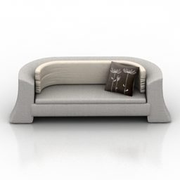 Sofa Kursi Empuk Punggung Melengkung model 3d