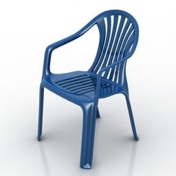 نموذج كرسي بذراعين بلاستيك ثلاثي الأبعاد