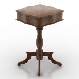 Vintage Wooden Console Table 3d model