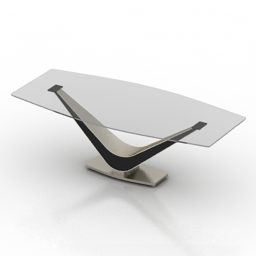 Glass Sofabord V Leg 3d modell