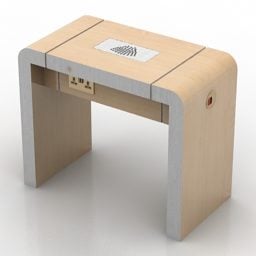 Drewniany stół z gładką krawędzią Model 3D