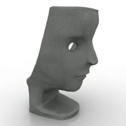 Chaise en forme de visage modèle 3D