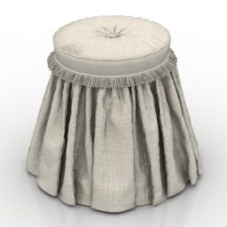 Vintage Seat With Cloth Decoration 3d model
