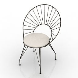 Moderner Outdoor-Stuhl mit gebogener Rückenlehne, 3D-Modell