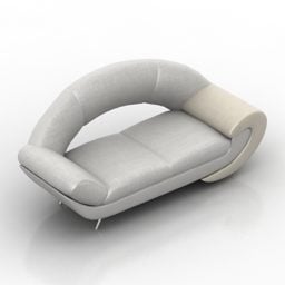 Sofa do salonu z zakrzywionym tyłem Model 3D
