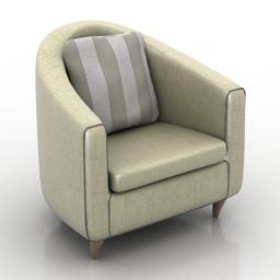 Modelo 3d de poltrona de sofá individual