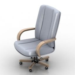 3д модель кресла на колесах из офисной ткани