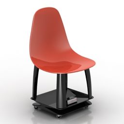 3д модель красного стула пластикового